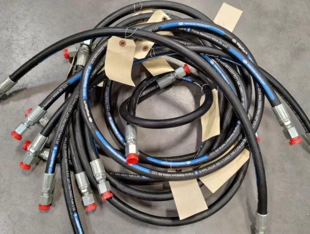 (9) 1/2" Hydraulic Hose Lot Of 9 Gates 3250psi Hoses 8M3K w/JIC Fittings