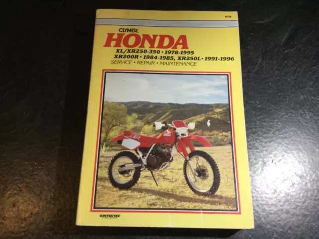 1978-1996 Honda XL XR Clymer Shop Manual XR250 XL350R XR200R XL350R XL250 XR350R