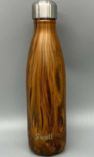 Swell Stainless Steel Water Bottle Teakwood Layered Vacuum Insulated 17oz