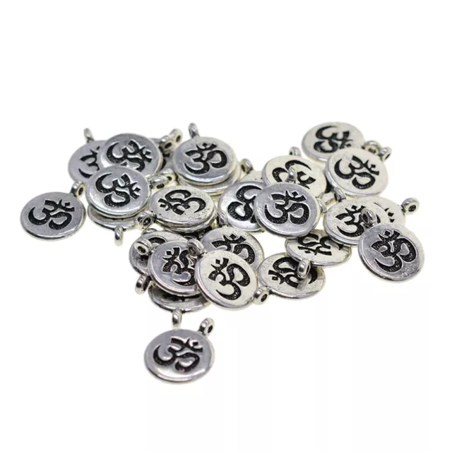 30x Tibetan Silber Yoga Charms Anhänger für Halskette Schmuckherstellung