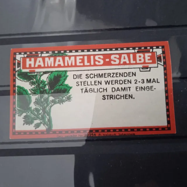 HAMAMELIS_SALBE G.G. Nr.30254 Fr. Melsbach Sobernheim Altes Etikett