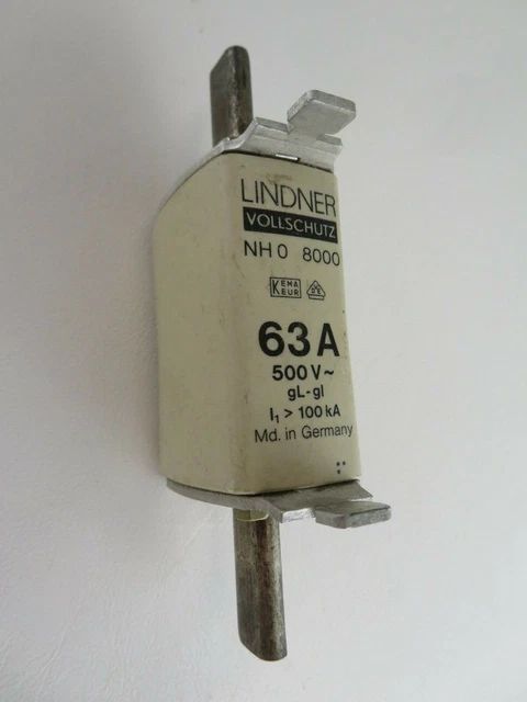 Lindner Vollschutz Nh 0 8000 63A Fuse 500V Gl 100A