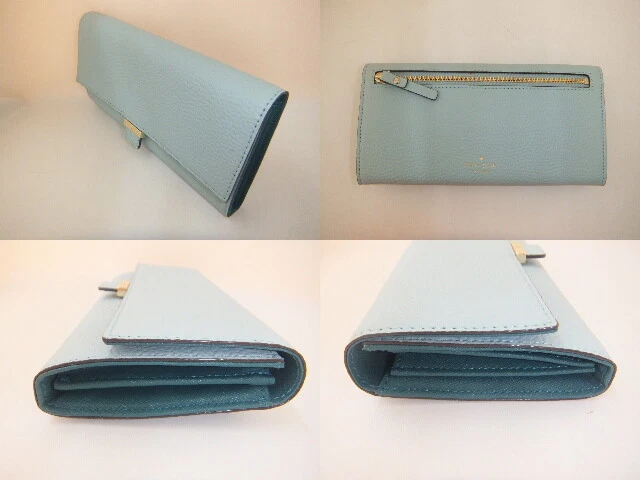 Kate Spade Wallet Long Bi-Fold Leonardo Street Pwru5162 Fresco Blue Women _18512