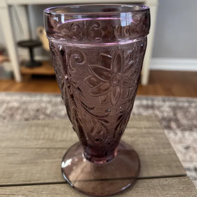 Tiara Pressed Glass SANDWICH PLUM AMETHYST Purple Iced Tea Glass ~ One Glass