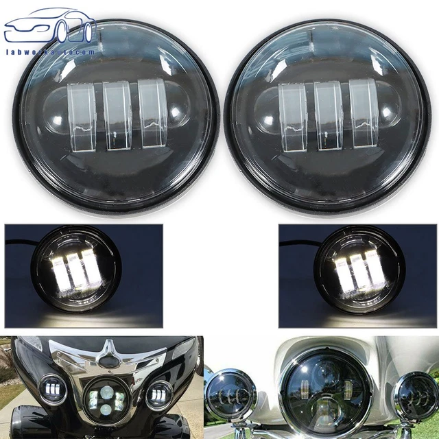 New 2x 4.5 Inch LED Spot Fog Passing Light Lamp For Touring Street Electra Glide