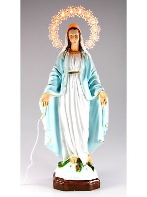 Statue Madonna Immaculate CM 35 IN Resin With Halo Lighted