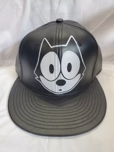 Felix The Cat Face Faux Leather Hat Adjustable Airbrush