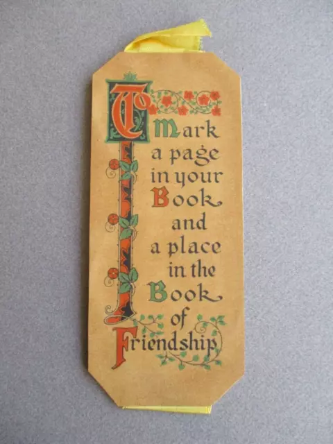 Vintage BOOKMARK 1920s Art Deco CHRISTMAS Greeting To Mark a Page in Your Book B