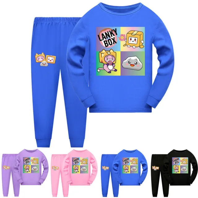 Cartoon Kids Boy Girl T shirt Pants Pyjamas Nightwear Long Sleeve Outfit Set