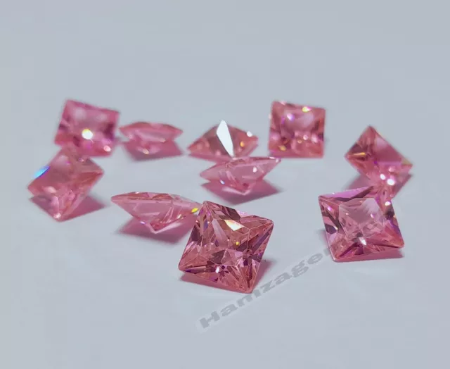 Cubic Zirconia AAA Quality Square shape Pink Color CZ Loose Stones (3mm - 10mm)