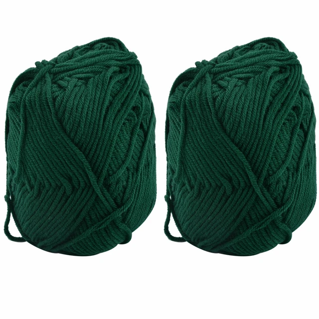 Gift DIY Scarf Sweater Hat Knitting Sewing Yarn String Cord Dark Green 100g 2pcs