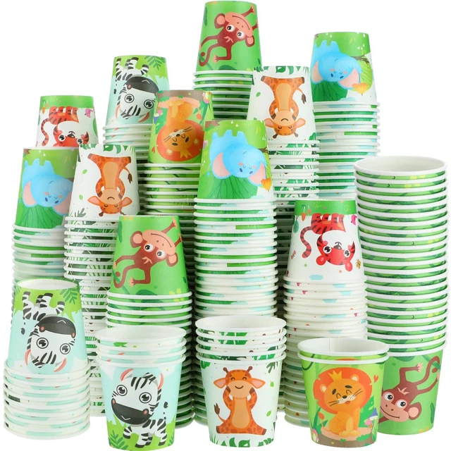 600 Pack 3 Small Paper Cups Disposable Animal Bathroom Cups Mini Ki...