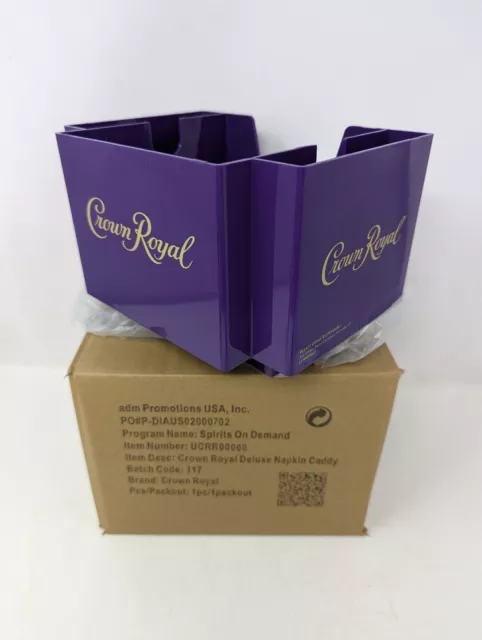 Crown Royal Deluxe Napkin Caddy 🟣 Napkin & Straw Holder Caddy **NEW IN BOX **