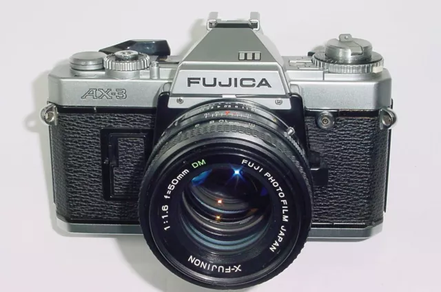 Fujica AX-3 35mm Film SLR Manual Camera with X-Fujinon 50mm f/1.6 Lens