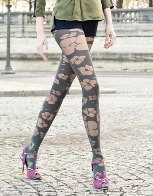 Collant GASPARD YURKIEVICH TOTALLY FLEUR 2 coloris 2 tailles. GERBE tights.