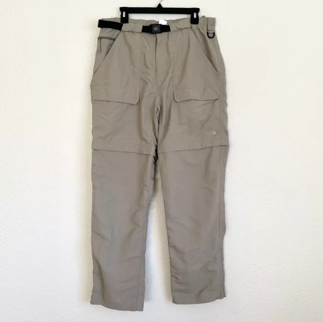 The North Face Convertible Pants Shorts Khaki Hiking Outdoors Camp Men's Large