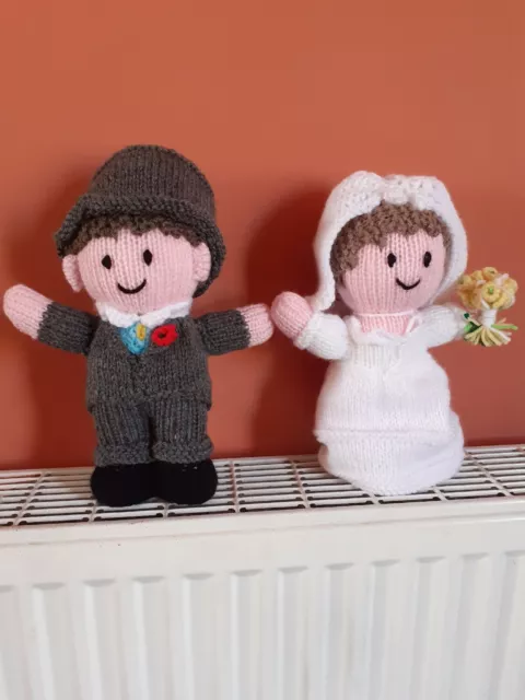 Recién tejido a mano novia y novio boda - regalo de boda