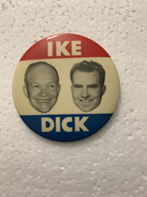 Large Ike Nixon Jugate Picture Pinback Button Political Campaign Pin 1952