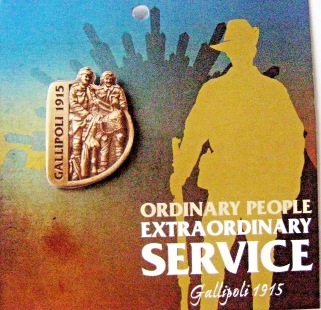 WWI 1915  Gallipoli Extraordinary People Lapel Pin on display card  NEW