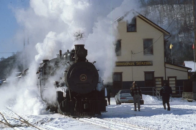 EBT EAST BROAD TOP Railroad Train Steam Locomotive ORBISONIA PA 1979 Photo Slide