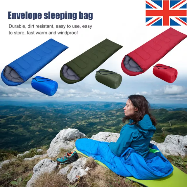 4 Season Sleeping Bag Waterproof Camping Hiking Travel Mummy Single Envelope Zip