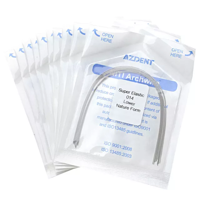 10Pc AZDENT Dental Orthodontic Arch Wire Super Elastic Niti Round Natural From