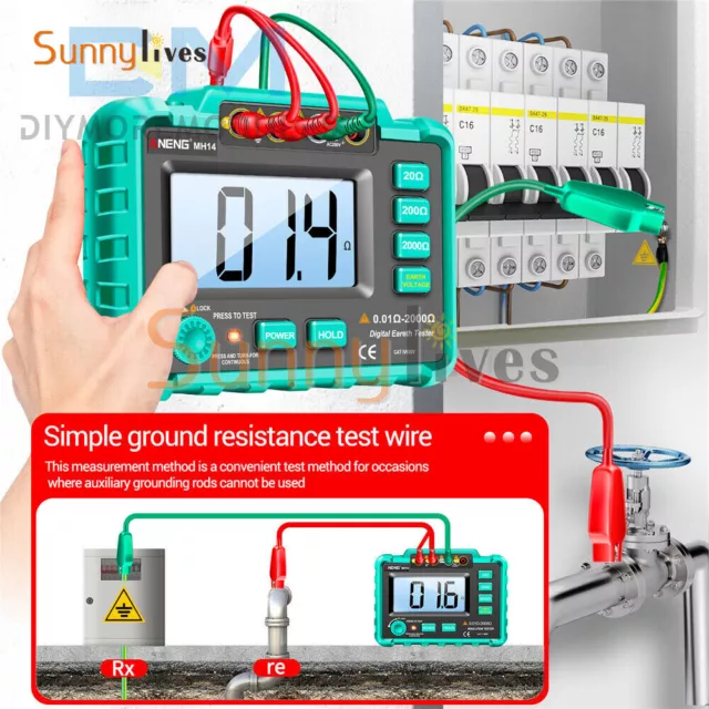 ANENG Earth Ground Resistance Meter Digital Insulation Resistance Tester 2000Ω