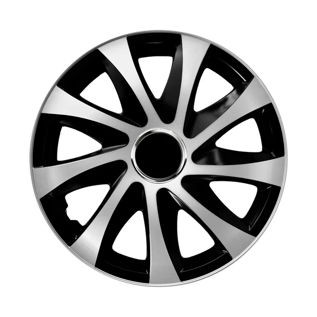 Coprimozzi auto 13"" copricerchi 4 pz argento massiccio laccato ABS HQ