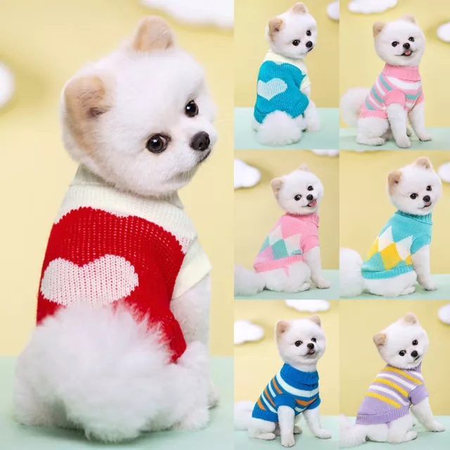 Cachorro Perro Jersey Invierno Cálido Tejido Suéter Mascota Ropa Pequeños  <