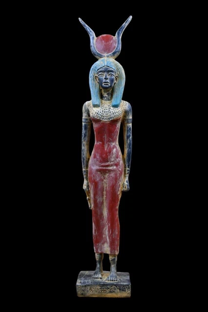 ESTATUA EGIPCIA ÚNICA DE LA Diosa Hathor Diosa del Cielo, amor, belleza...