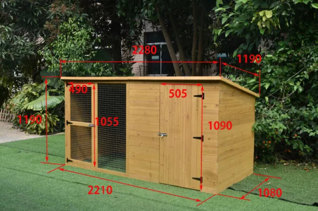 PawHub Xl Large 2.28M Wooden Pet Dog Kennel Timber House Cabin Wood Log Box 2