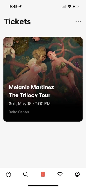 MELANIE MARTINEZ TRILOGY TOUR ticket! section 9 row 25, seats 3 and 4