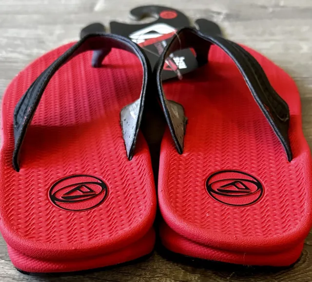 New Reef Flex Performance Flip Flops Sandals, Red And Black (Men's Size 11) NEW!