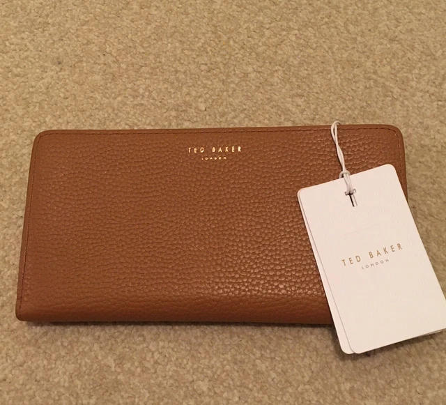 BNWT TED BAKER Fenelle Textured Poppered Matinee Purse Tan Brown