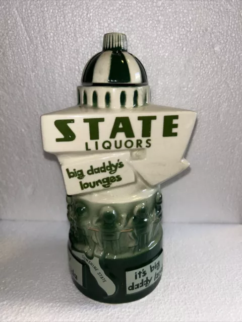 VTG Ezra Brooks Whiskey Decanter State Liquors Big Daddy’s Lounges Florida 1969