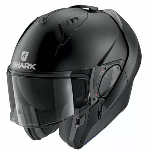 Shark Evo ES Plain Matt Black Flip Up Modular Motorcycle Helmet ZE