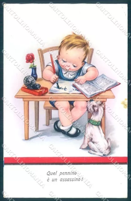 Animals Sealyham Terrier Dog Baby serie 2120 GLUE CREASE postcard TW1104