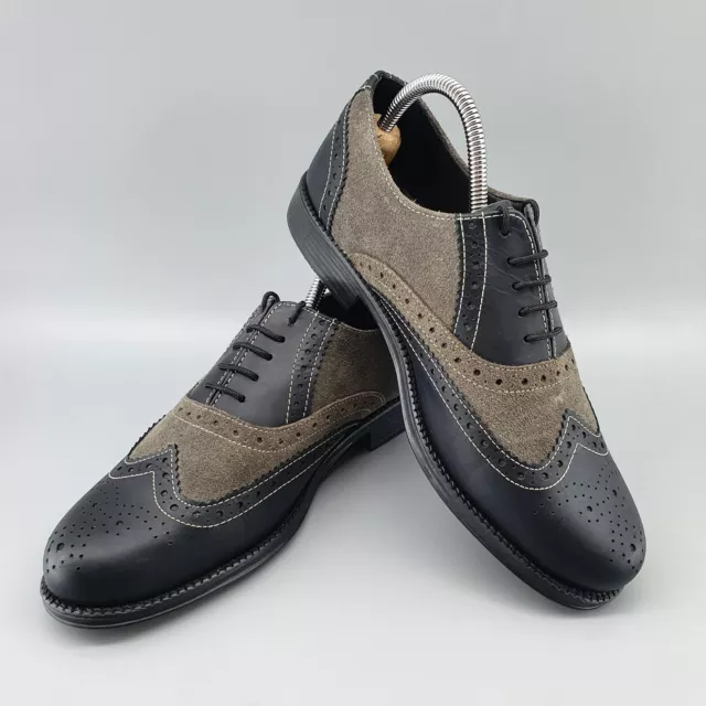 Mens black on sale suede brogues uk