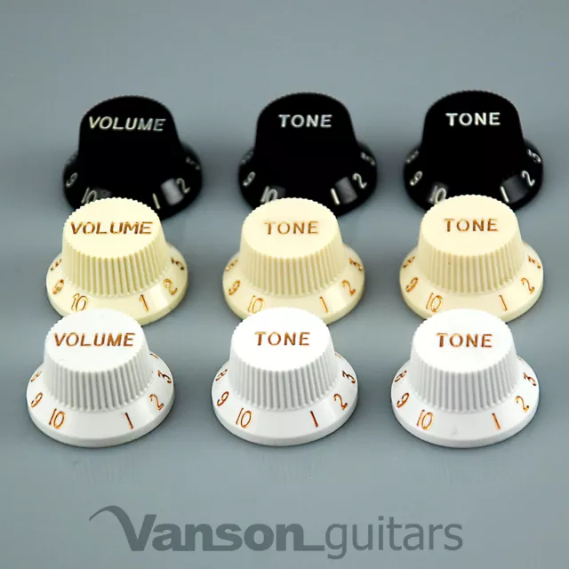 New VANSON Volume x Tone knob set for Strat®* type electric guitars, 6mm