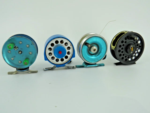 Lot De 4 Moulinets Pêche à La Mouche Vintage : PEERLESS BAM, BROWNING, PRATIC, SCOUT