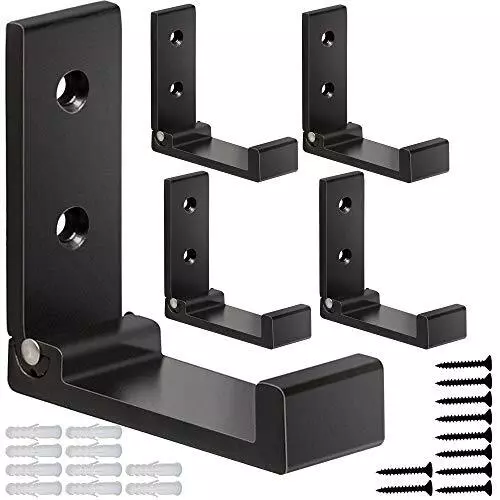 5PCS Folding Coat Hooks, Heavy Duty Aluminum No Rust Wall Mounted with Screws