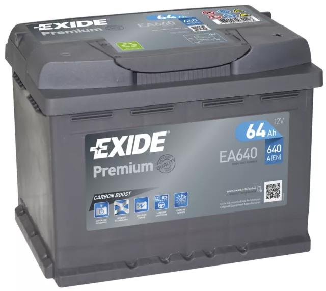 Batterie Exide EA640 12v 61ah 600A 242x175x190mm varta D21 D24