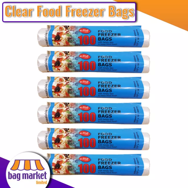 Large 12" x 18" Clear Food Freezer Bags - Roll - Fruit, Veg, Meat, Storage, Poly