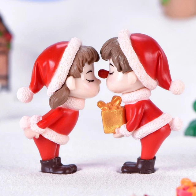 Christmas Couple Garden Miniatures Micro Landscape Garden Home DecorationB_ln