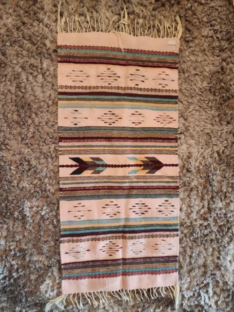 Beautiful VINTAGE Zapotec handwoven wool Rug