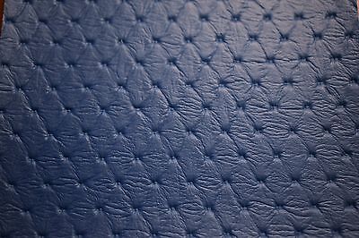 Vinyl Fabric Pacific Blue Embossed Diamond Faux Leather Upholstery 54"W Pleather