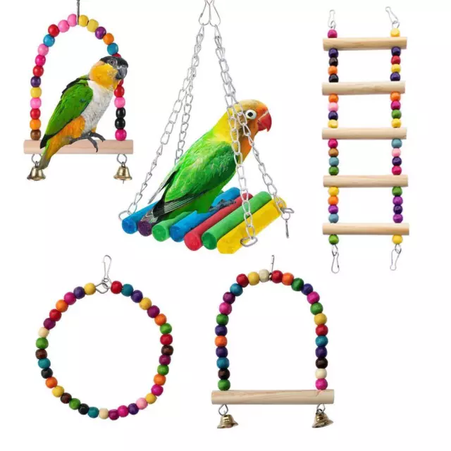Parrot Bird Toy Cage Bird Toys Set Toy Bird Cage Parrot Accessorie s Toys J5J7