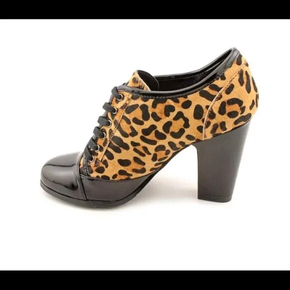 KELSI DAGGER | zanti calf hair cheetah oxford heel womens boho chic party