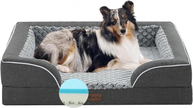 Curated visual reference: Visual Reference: Memory Foam Dog Bed With Bolsters Cooling Orthopedic Dog Bed