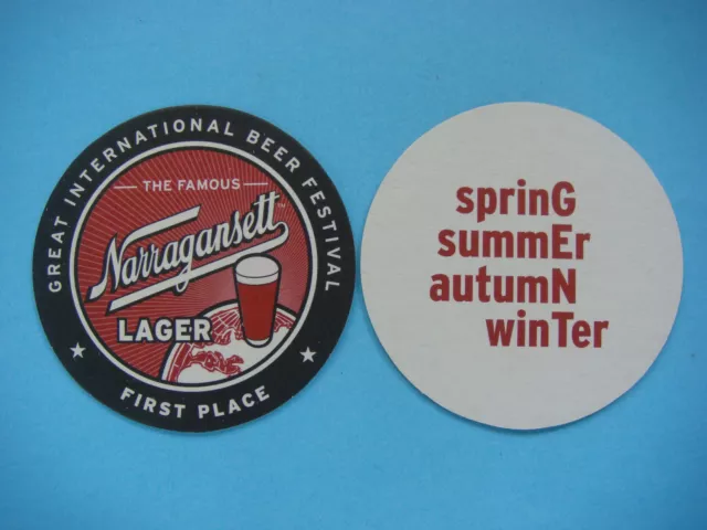 Beer Collectible Coaster ~*~ NARRAGANSETT Brewery, Rhode Island ~ Seasons Puzzle